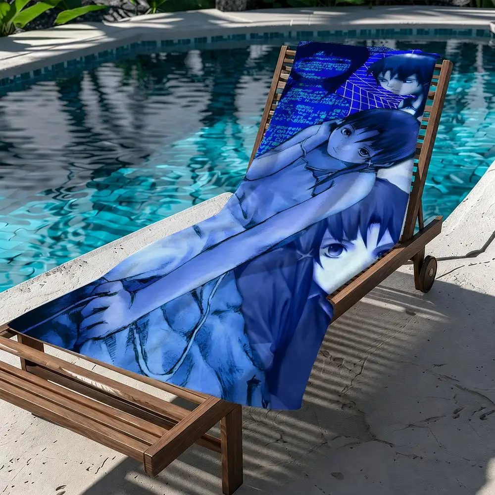 S-Serial Experiments Lain Towel Beach Towel Quick Dry Absorbent Bath Towel For Swimming Gym Camping Outdoor Sunbathing