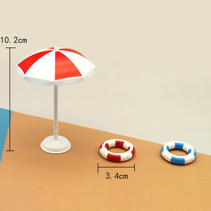 1 Satz Puppenhaus Simulation niedlichen Mini-Schwimmbad Schwimm kreis Strandkorb Set Modell