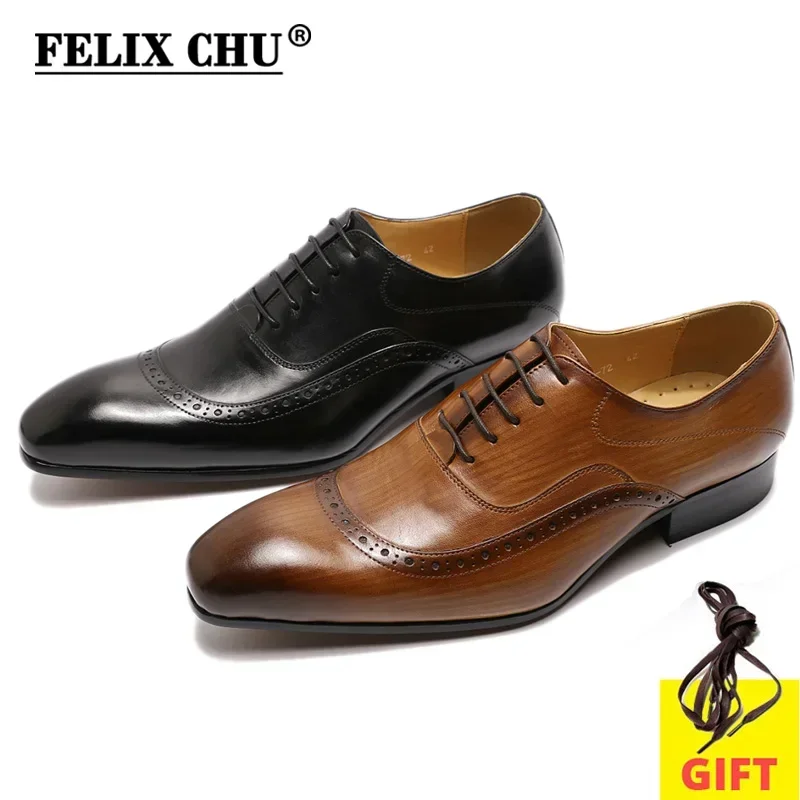 Men's Luxury Genuine Leather Oxford Shoes Size 13 Italian Style Dress Wedding Brogues Formal Laced Footwear