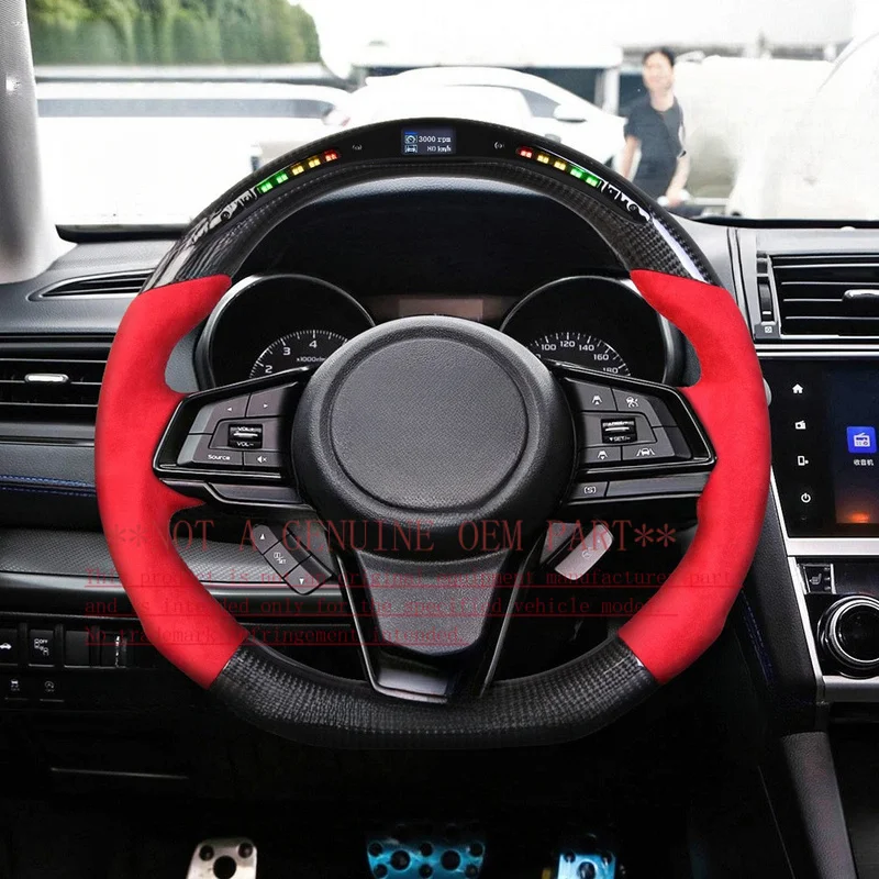 For Subaru Carbon Fiber LED Smart Multi Function Custom Modified Steering Wheel Assembly Horn Cover Shell