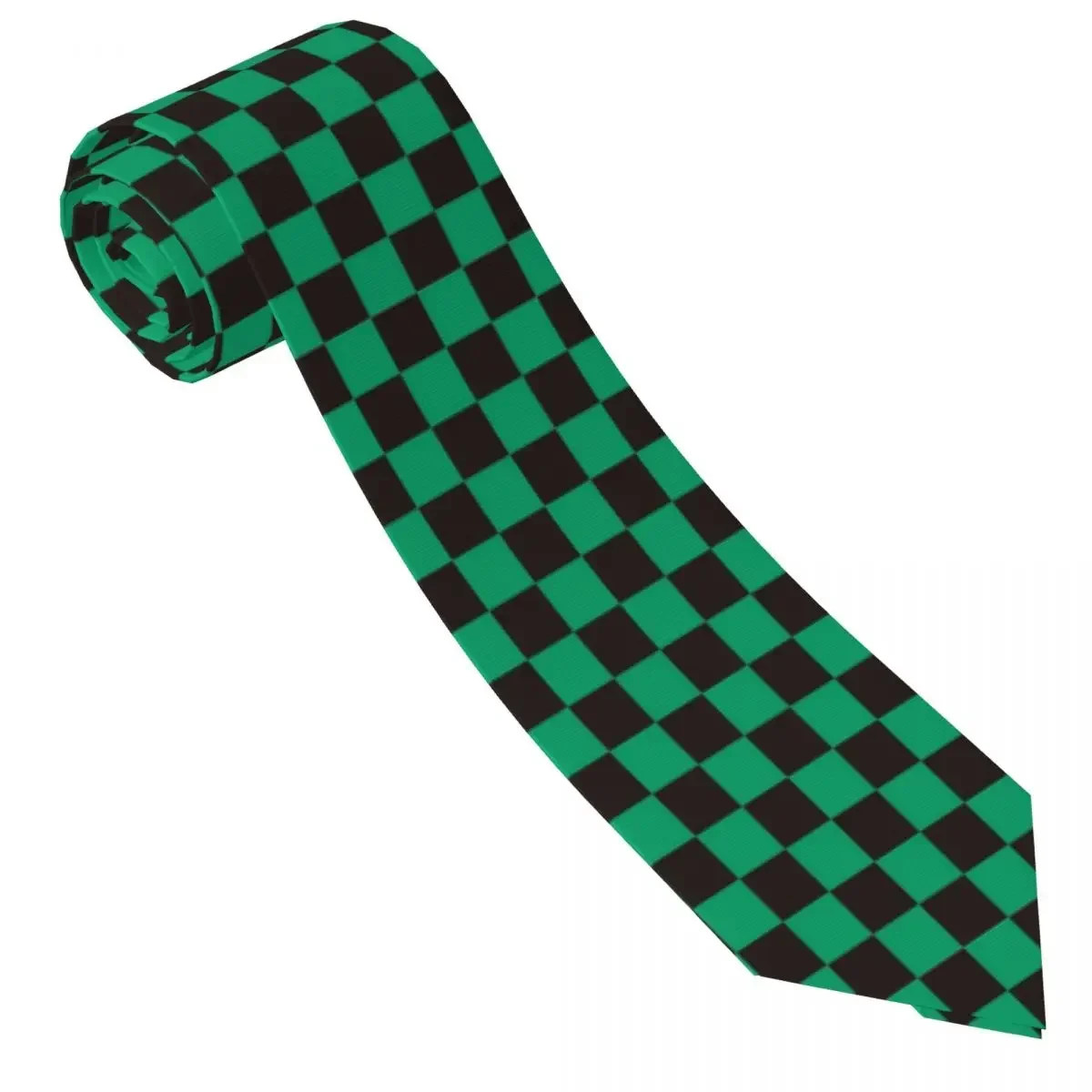 Janpan Anime Art Tie Green Plaid Wedding Neck Ties Adult Classic Casual Necktie Accessories Quality Graphic Collar Tie