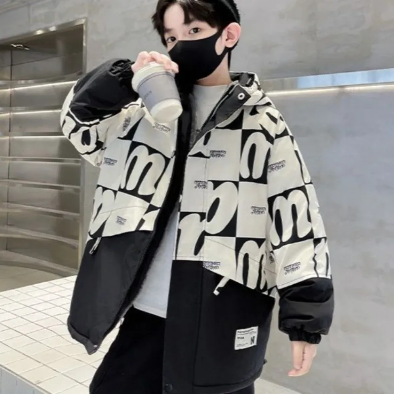 

【2025 New】Aisina Boys' Winter Cotton-Padded Parka with Fleece Lining Thickened Winter Jacket for Kids Size 8-14