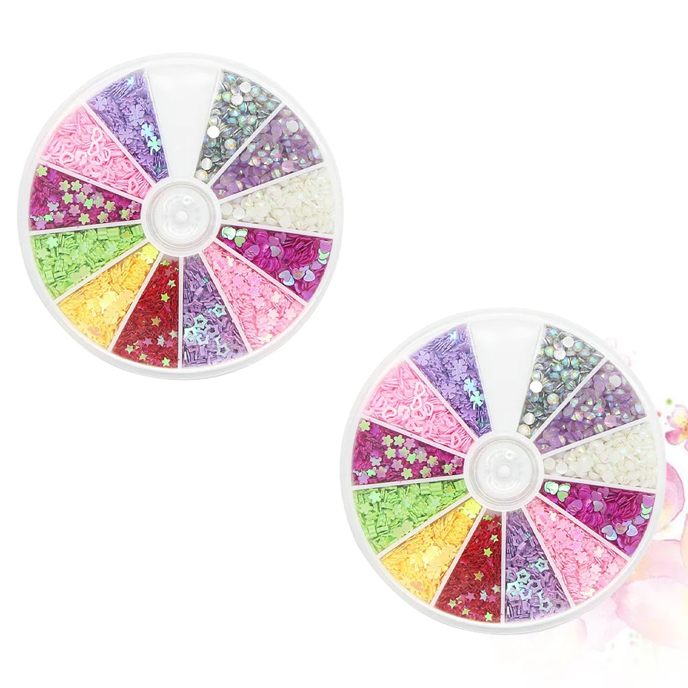 150Pcs Perlengkapan Seni Kuku Set Berbagai Gaya Dekorasi Kuku Berwarna-warni Manikur Toko Rumahan Stiker Glitter Patch Kuku