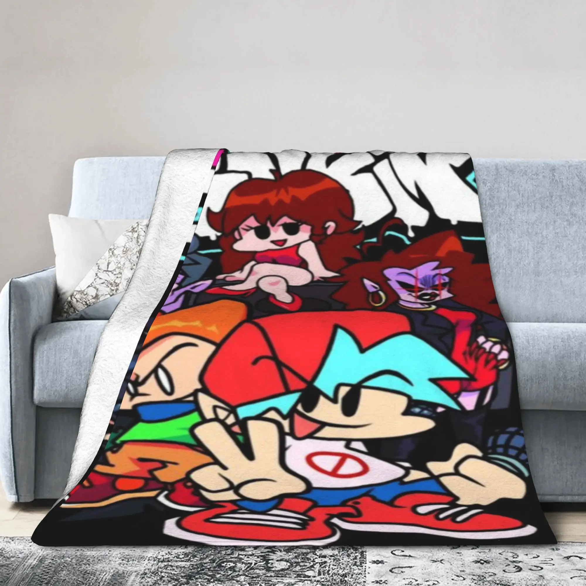 Funny Friday Night Funkin Blankets Super Soft Flannel  Relax Throw Blankets Machine Washable