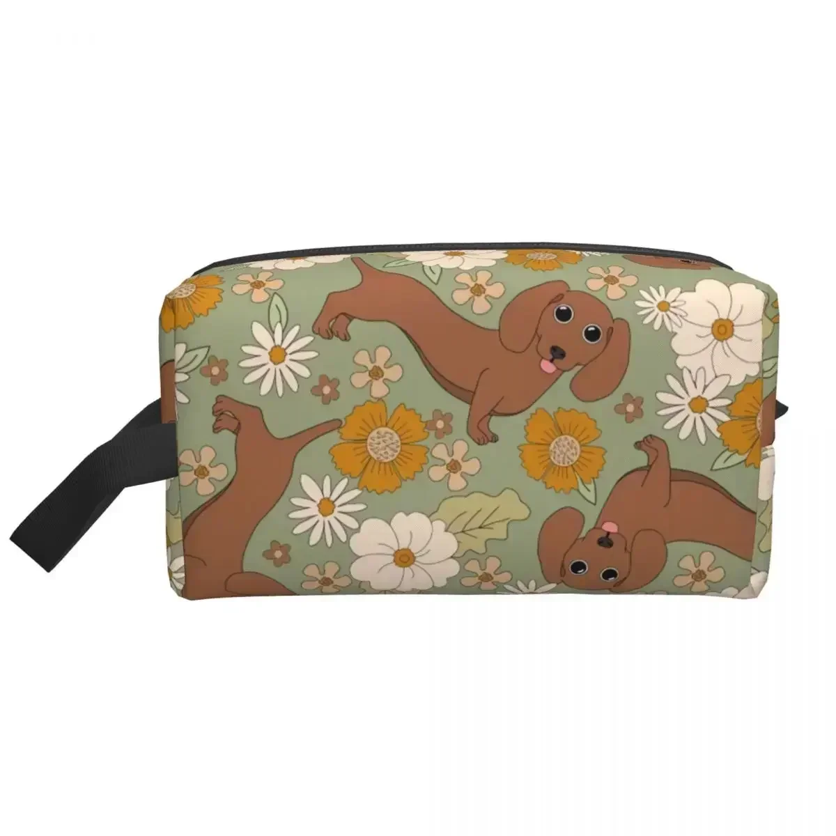 Custom Colorful Dachshund Dog Travel Cosmetic Bag Women Badger Sausage Puppy Toiletry Makeup Organizer Lady Storage Dopp Kit