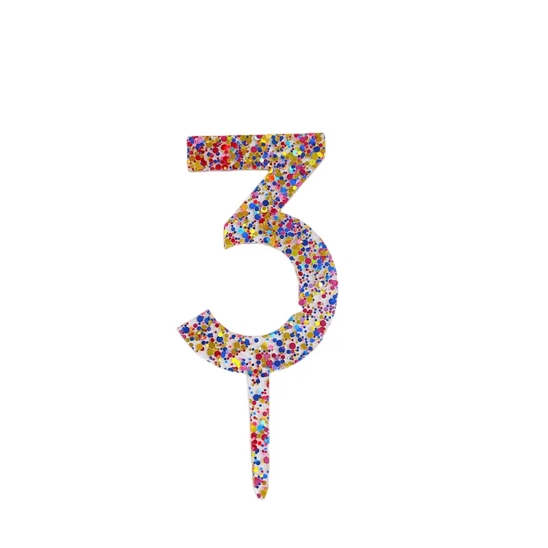 Funkelnder 0-9 Zahlen-Geburtstagstorten-Topper aus Gold-Acryl, Hochzeitstorten-Topper, Kindergeburtstags-Party-Tortendekoration, Babyparty – Detail 7