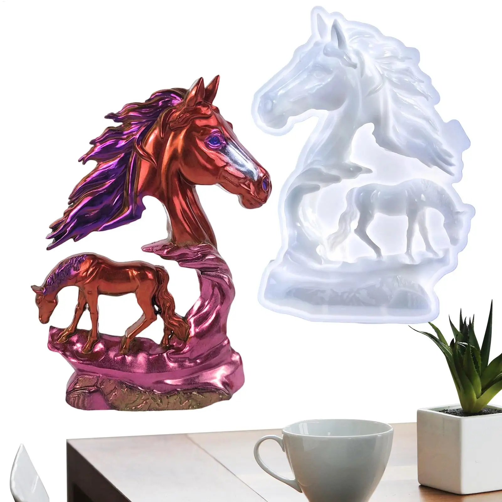 

Large Horse Resin Molds Silicone Cute Hollow Horse Epoxy Moulds DIY 3D Large Animal Silicone Mold for Resin Casting
