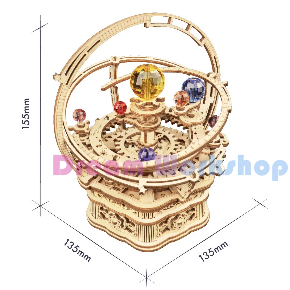 DIY Assemble Music Box 3D Wood Puzzle Assemble Model Construction Kit for Kids Birthday Gift Music Box Handmade Puzzle