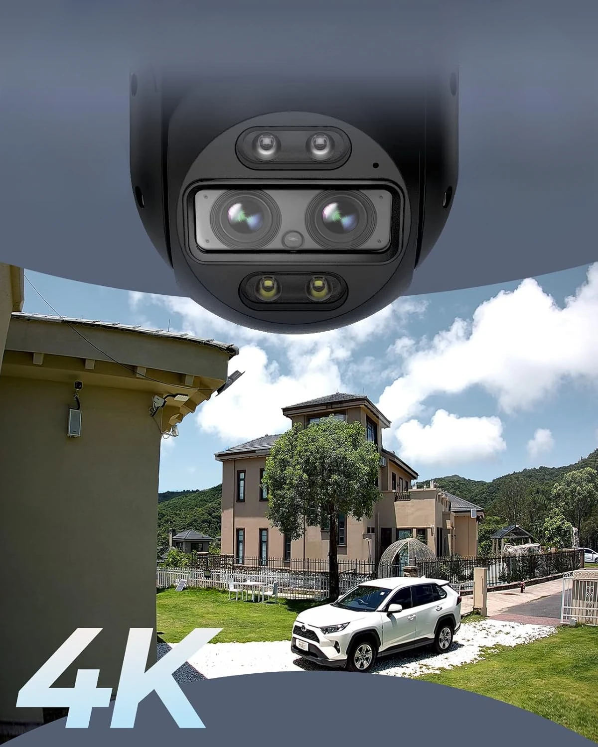 Camera w/Auto Tracking, 2.4/5GHz Wi-Fi Smart Person/Vehicle Detection, 6X Hybrid Zoom, Color Night Vision, TrackMix WiFi