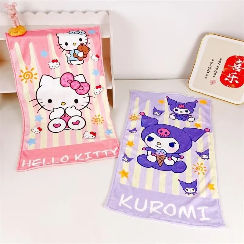 Sanrio Kuromi My Melody Towel Lovely Cartoon Anime Pom Pom Purin Cinnamoroll Wash Supplies Towel Blanket Gifts For Girl