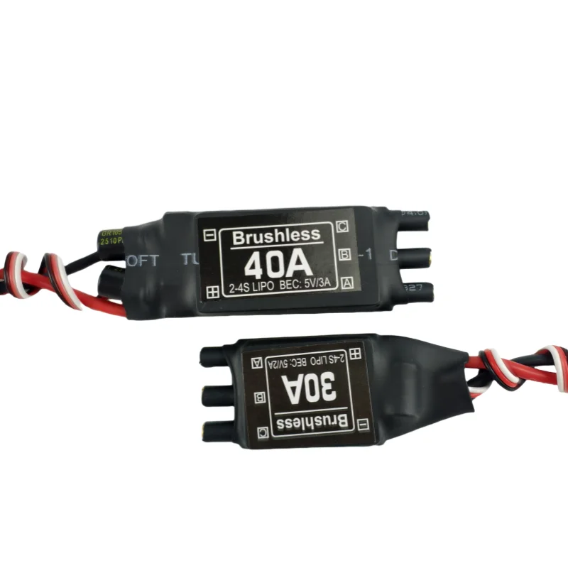 ตัวควบคุมความเร็วแบบไร้แปรงถ่าน ESC 30A/40A ระยะสั้น 2-4S พร้อม BEC 5V 2A/3A สำหรับโดรน RC FPV ควอดคอปเตอร์ เครื่องบินบังคับวิทยุ และมัลติโรเตอร์