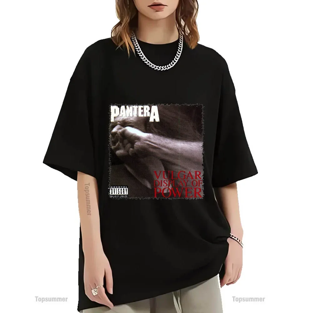 

Vulgar Display of Power Album T-Shirt Pantera Tour T Shirt Woman Vintage Streetwear Black Tshirt Man Oversized Tees