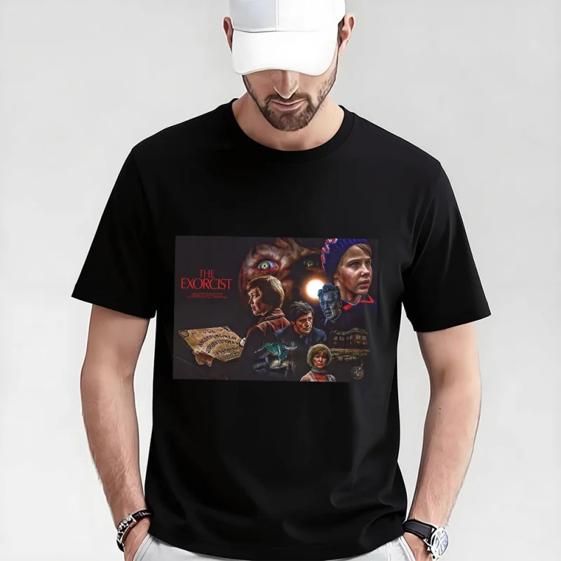 

Retro Horror Movie The Exorcist 0317 Sacry Halloween Gift t shirt Supernatural Darkness World Graphic Clothes Large size Tops