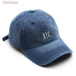 Classic Retro Denim Baseball Cap Unisex NYC Letters Embroidery Women's Men's Caps Dad Hat Trucker Hats