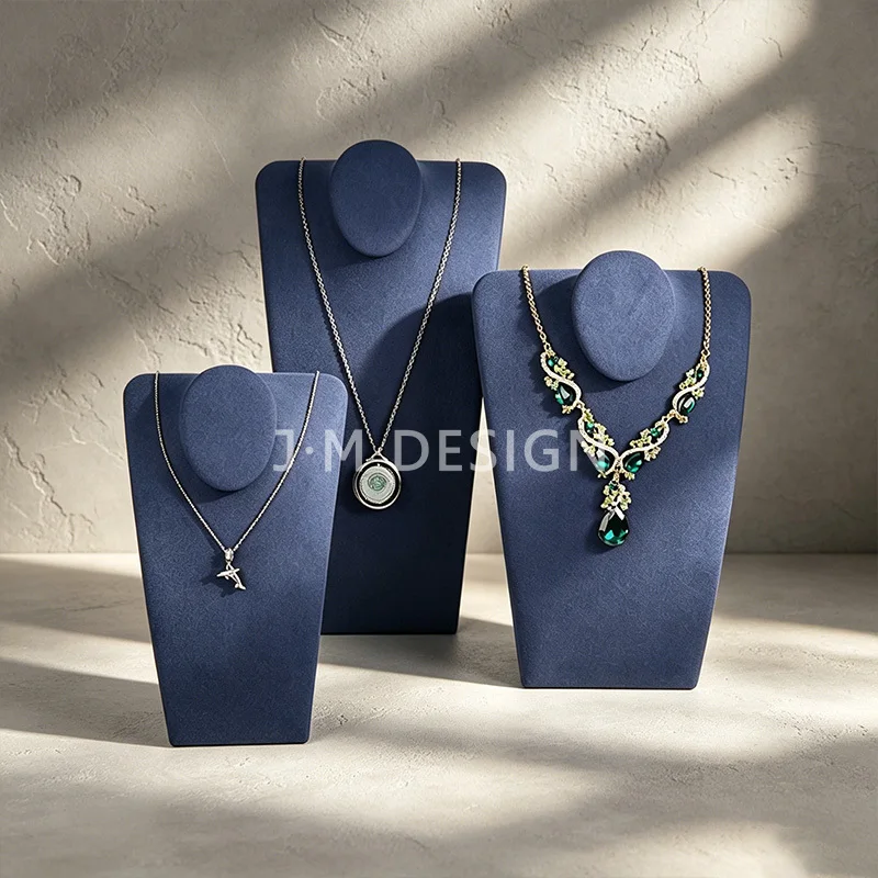 PU Leather Portrait Necklace Display Pendant Organizer Jewelry Display Stand Bust Necklace Pendant Window Display Jewelry