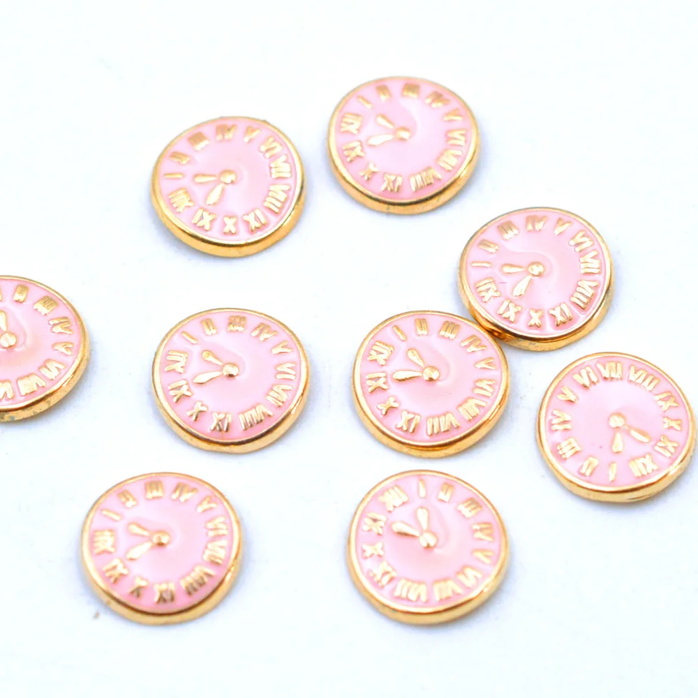 10CPS/Lot 8MM Round Metal Wall Clock Nails Art Decoration Charms Accessories Parts Nail Supplies For Professionals Manicure Tool