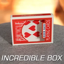 Incredible Box Magic Tricks Magician Close Up Street Illusion Gimmicks Mentalism Props Card Appearing From Empty Box Poker Magia