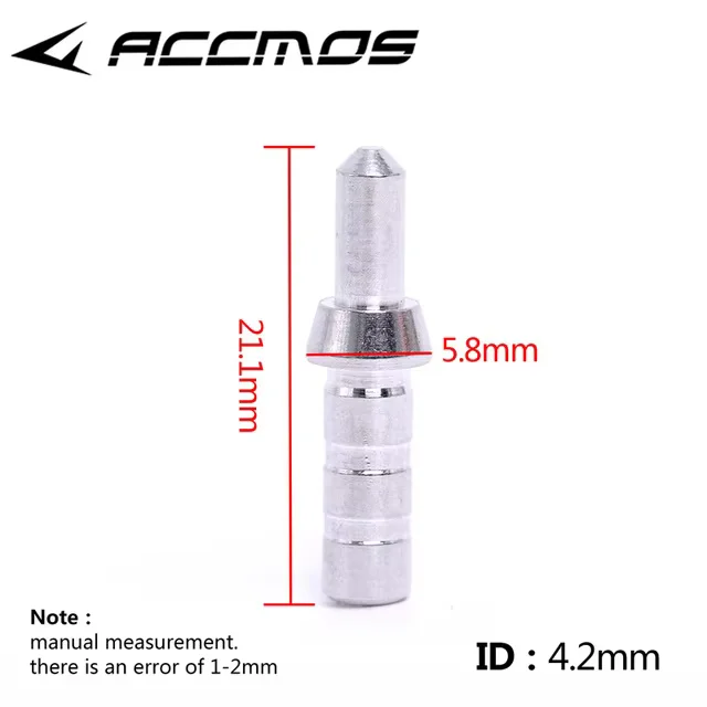 ACCMOS 36 stücke ID 3,2/4,2/5,2/6,2/8,0mm Aluminium Pin Nocken DIY Bogenschießen pfeil welle Zubehör 9