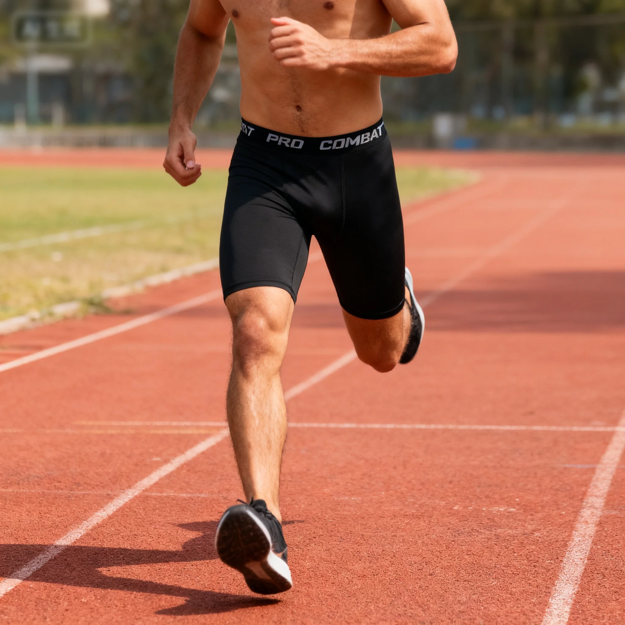 

Men Sports Leggings Fitness Elastic Compression Tights Drying Quick Size Fitness Plus Pants MaleRunning Training Stretch Shorts