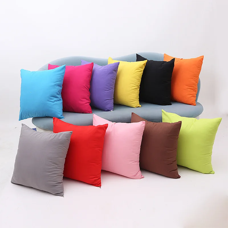 

45*45cm Simple solid color brushed pillowcase living room sofa back cover plain square pillowcase