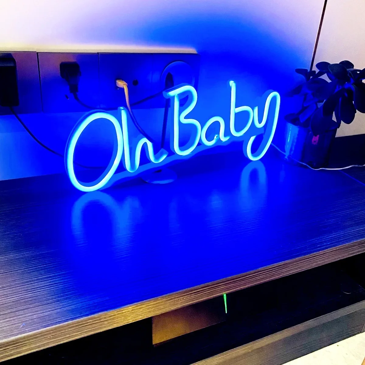 Oh Baby Custom Neon Sign Light Acrylic Neon LED Sign Light USB For Home Children Bedroom Wall Decor Hanging Luminous Night Lamps