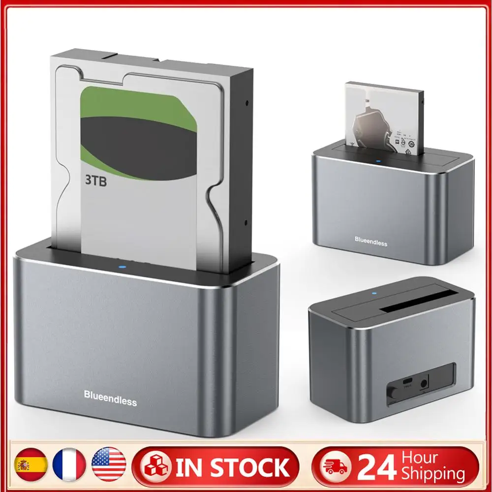 

Hard Drive Dock USB3.0 To SATA External Hard Drive Docking Station 5Gbps SAS To USB 3.0 Adapter for 2.5/3.5 in SATA/SAS HDD SSD