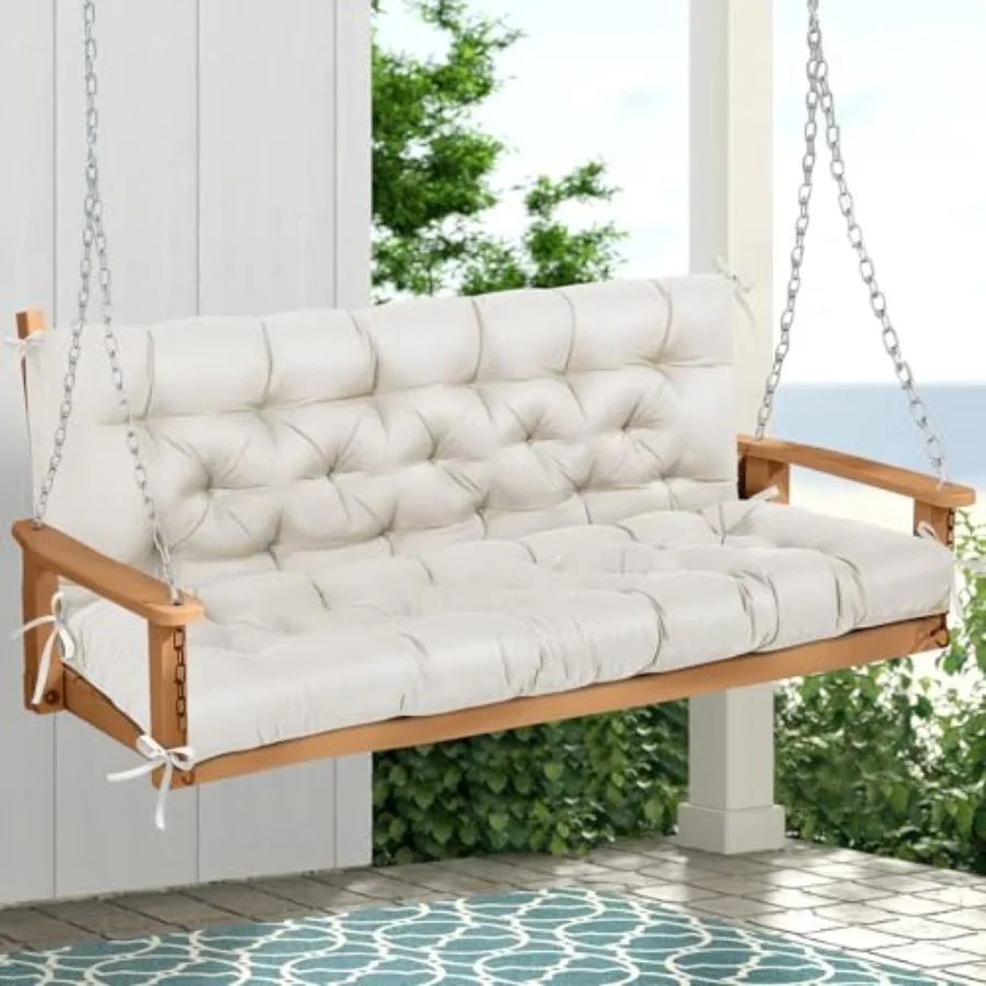 

Porch Swing Cushions Memory Foam Swing Cushion for Outdoor Furniture Water-Repellent Patio 2-3 Seater Cushion Replacement with