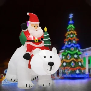دمية لعبة مضيئة LED قابلة للنفخ ، سانتا كلوز ، الدب القطبي ، عطلة عيد الميلاد ، زخرفة الفناء ، داخلي ، في الهواء الطلق ، 2.1 متر أعلى 12 مبيعات دمية قابلة للنفخ - No10