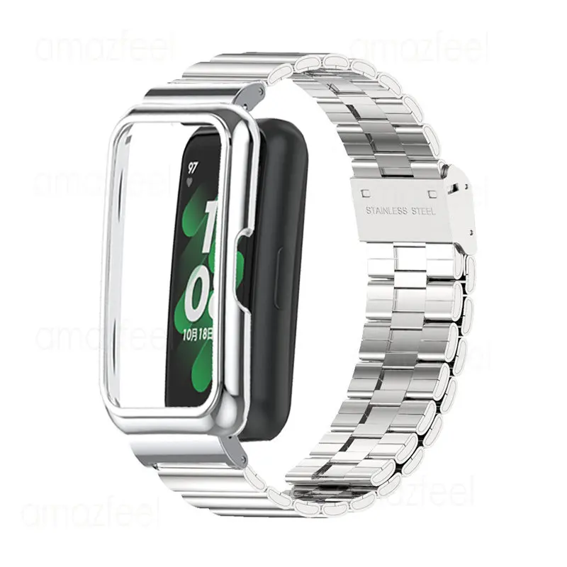 حافظة معدنية لهاتف هواوي باند 8 حامي سوار ساعة من الفولاذ المقاوم للصدأ لهاتف هواوي باند 7 6/شرف باند 7 6 إطارات غطاء سوار