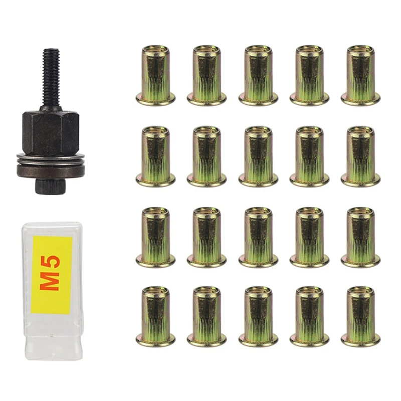 ABPQ-21Pcs Rivet Nut เครื่องมือมือ Rivet Nut ติดตั้งง่ายคู่มือ Riveter สําหรับ Rivnuts เครื่องมือสําหรับถั่ว