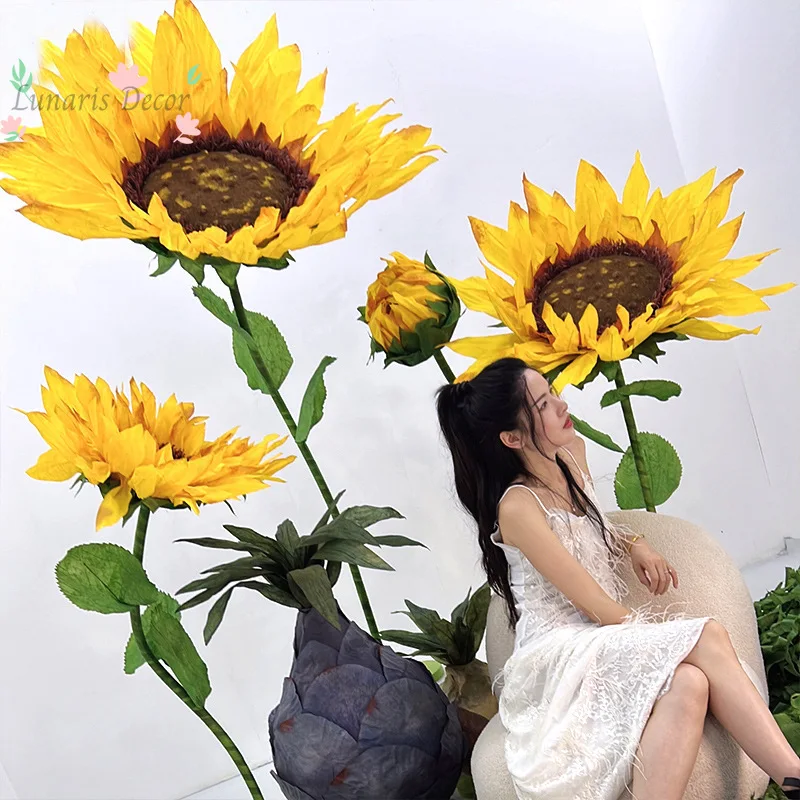 

New sunflower handmade flower ornament window decoration handmade wedding paper flower giant simulated flower