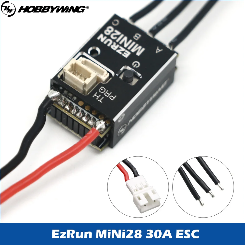 

Hobbywing EZRUN MINI28 30A Sensored Brushless ESC 2S Lipo BEC 6V/7.4V Speed Controller for RC 1/24 1/28 Car Competition FPV Race