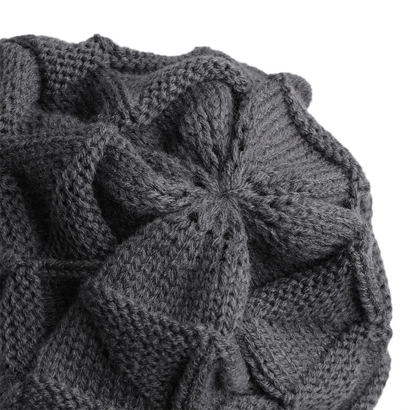 

Winter Knitted Hat for Women Baggy Slouchy Beanie Hats Outdoor Warm Cap Bonnet Female Snow Skiing Warm Woolen Caps