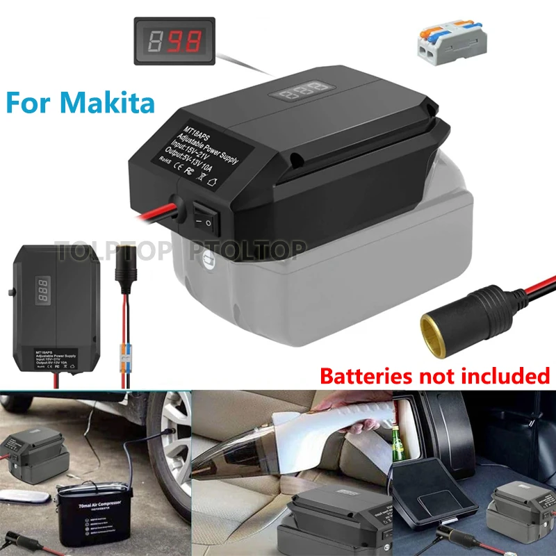 DC 18V to 12V Step Down Converter Adapter forMakita18V Power Wheels Battery Adapter Cigarette Lighter forCar DIY RC Toy Car Tool