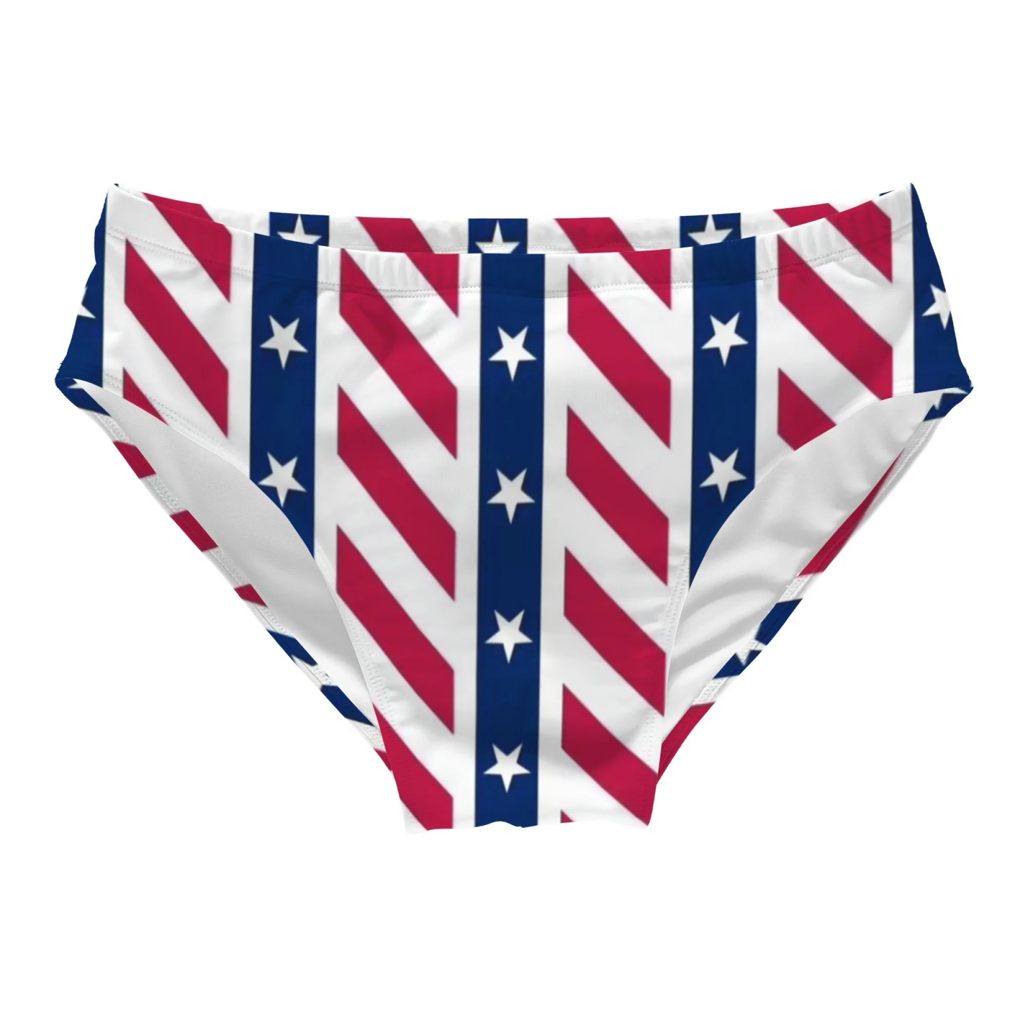 American Flag Printed Men's Swim Trunks Beach Shorts Sexy Bikini Briefs Lightweight Breathable Swimwear Pool Party Holiday Gift