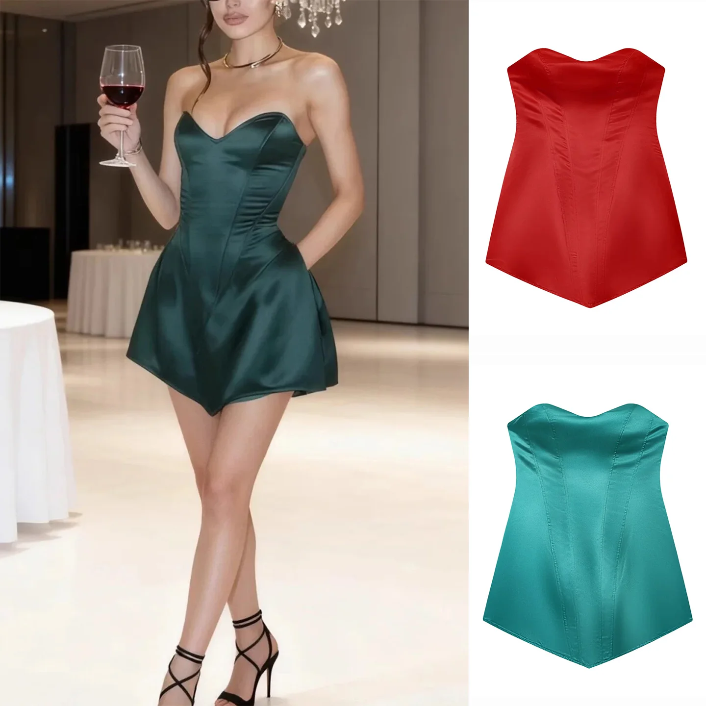 

Сексуальное облегающее платье с веревочной талией и воротником-сердечком, женская юбка-фея из полиэстера Faion Ci для поездок на работу