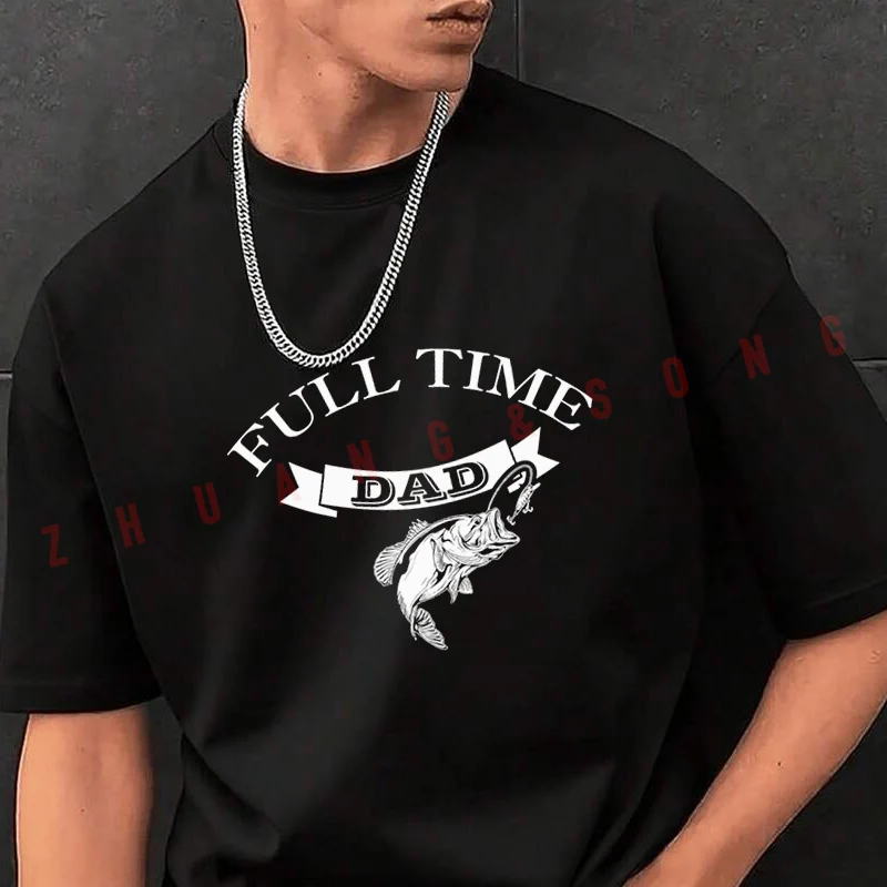

Мужская модная футболка Fishing Dad Full Time Dad Part Time Hooker, повседневные модные футболки для лета, удобные топы с короткими рукавами
