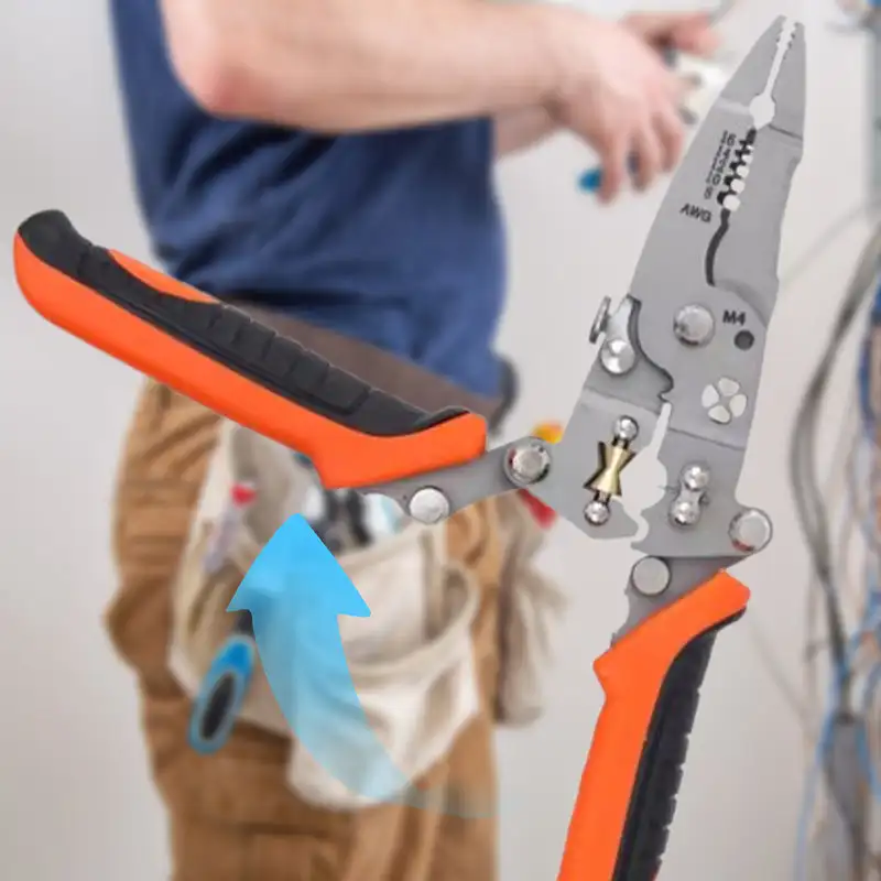 

Щипцы для зачистки проводов из легированной стали, складные многофункциональные щипцы для электрика, нескользящий инструмент для зачистки проводов 12 в 1, инструмент