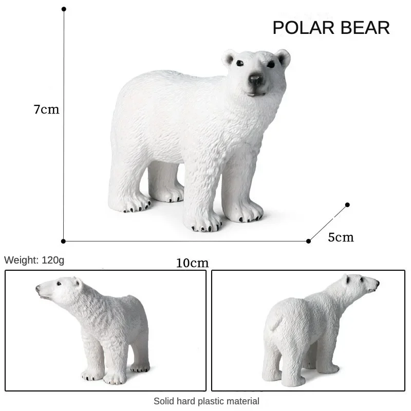 OozDec-figura de oso Polar de 3 piezas para niños, figura de Animal sólido realista, decoración, regalo de cumpleaños