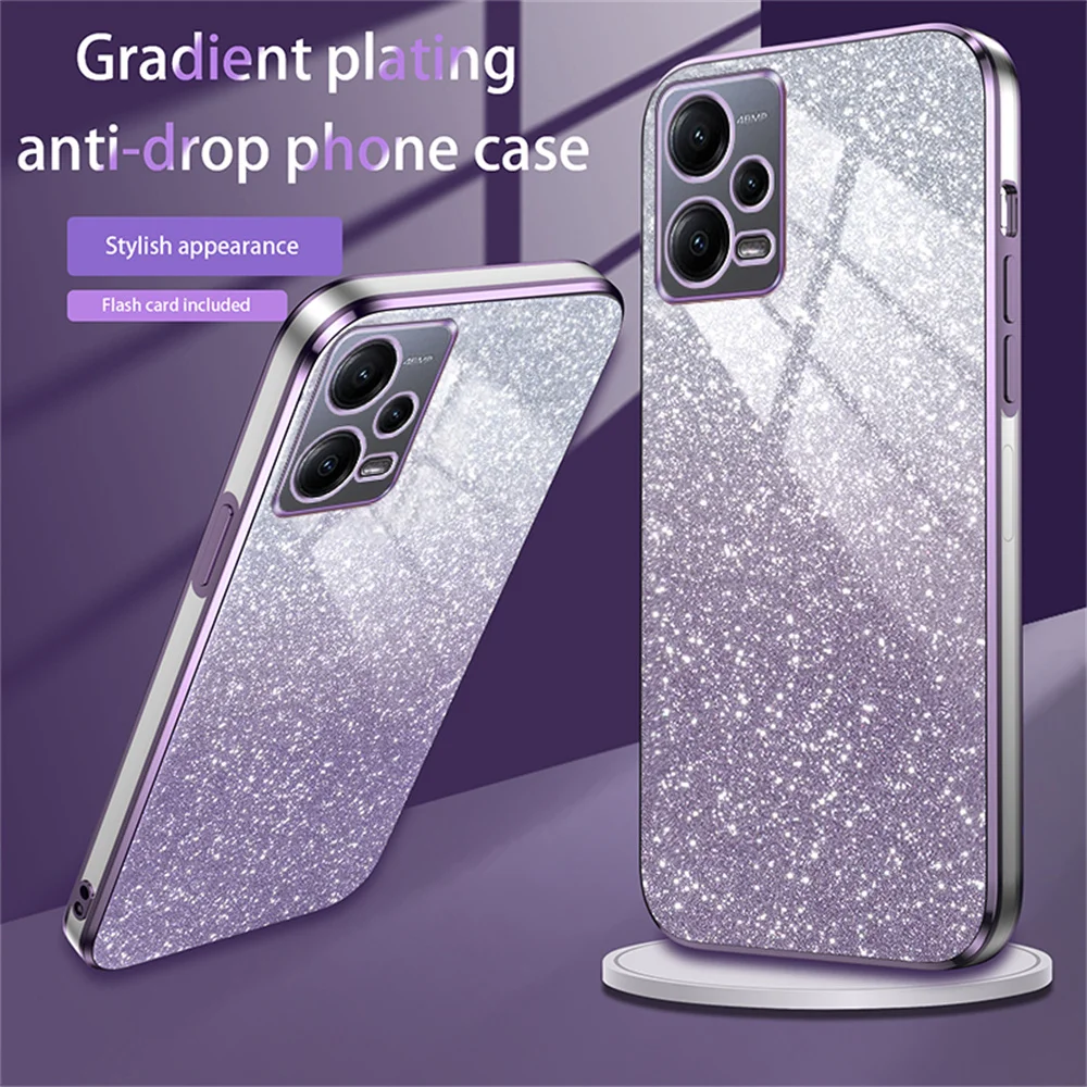 Luxury Plating Bling Glitter Shockproof Case For Xiaomi Poco X6 X5 X3 Pro NFC M4 Redmi Note 13 12 11 10 9 9A 9C 5G Back Cover