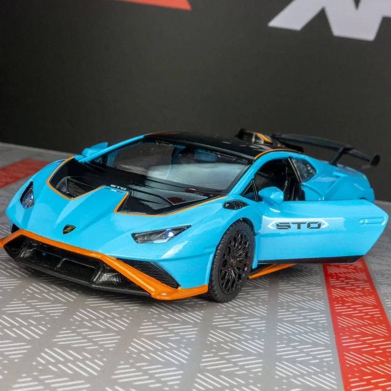 rastar 1:32 simulation Lamborghini STO Alloy Car Model Doors and hood can be opened has simulated sound and lighting view 5
