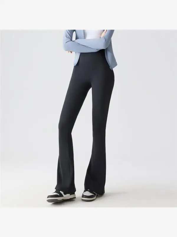 

High Waist Thin Yoga Pants Women's Summer Outerwear Hoof Pants Slimming White Flared Pants Tummy Control Long Pants