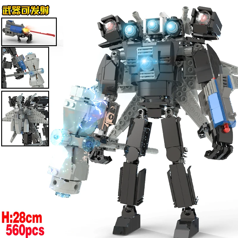 MOC Skibidi Toiletten-Bausteine Titan Monitorman Spider VS TV Man Actionfiguren Konstruktionsspielzeug DIY-Modell als Weihnachtsgeschenk – Detail 10