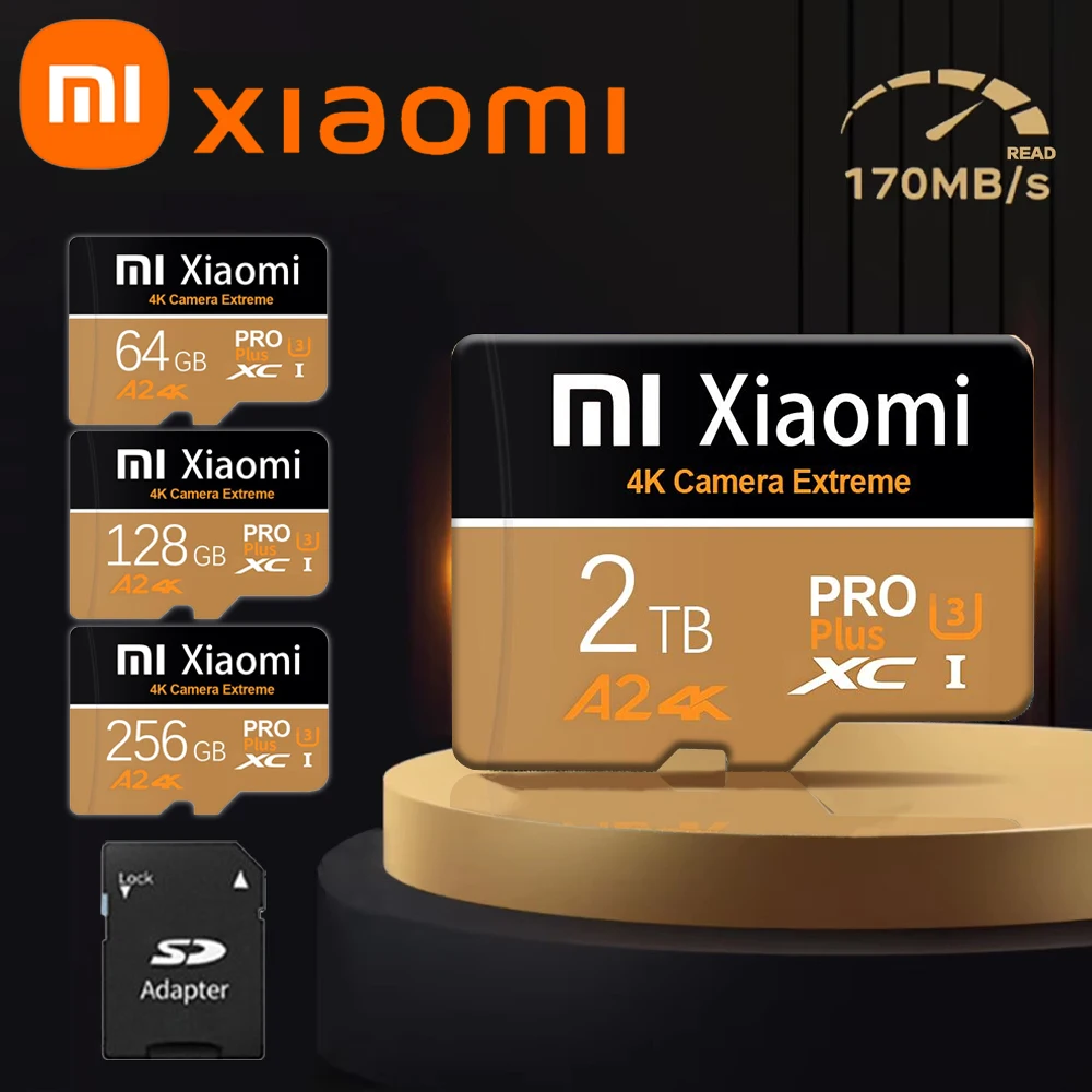 Xiaomi Original 2TB Micro TF SD Card 64GB 128GB High Endurance 100MB/s Memory Card V10 V30 Class 10 TF Card 4K Video For camera