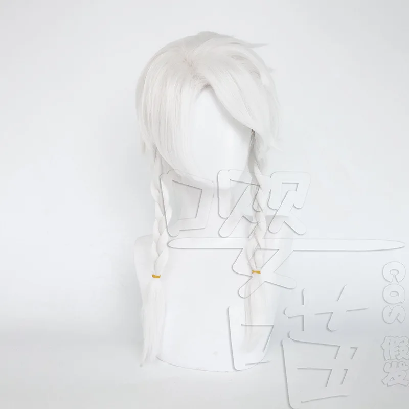 Game Identity V Seer Eli Clark Cosplay Wig 50CM White Short Heat Resistant Synthetic Hair Anime Cosplay Wigs Halloween Men Women