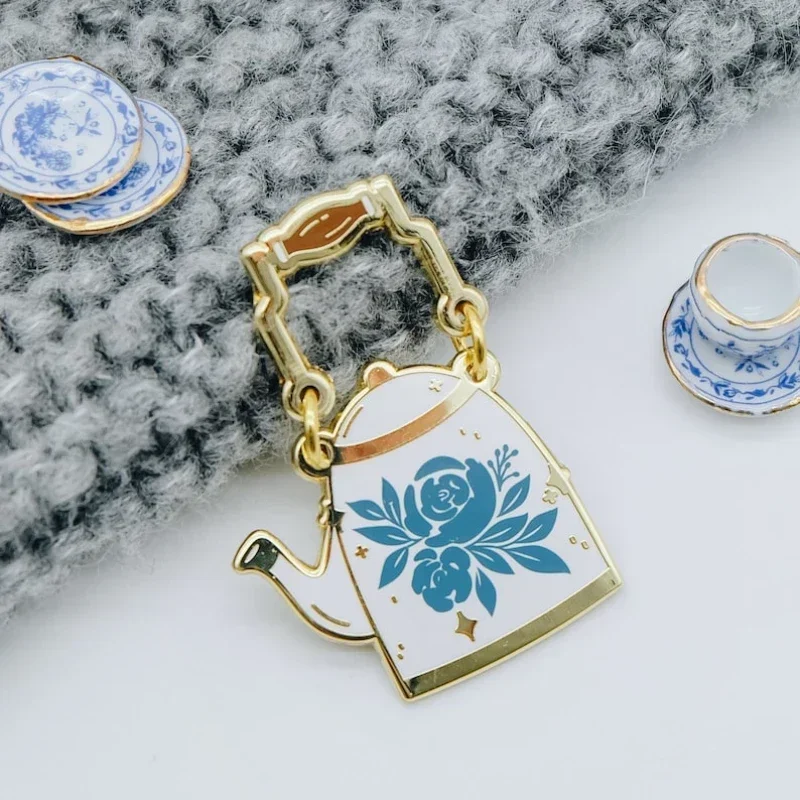 Teapot Hard Enamel Pin | Love Gift  Interactive Badge Brooch for Jewelry Accessory