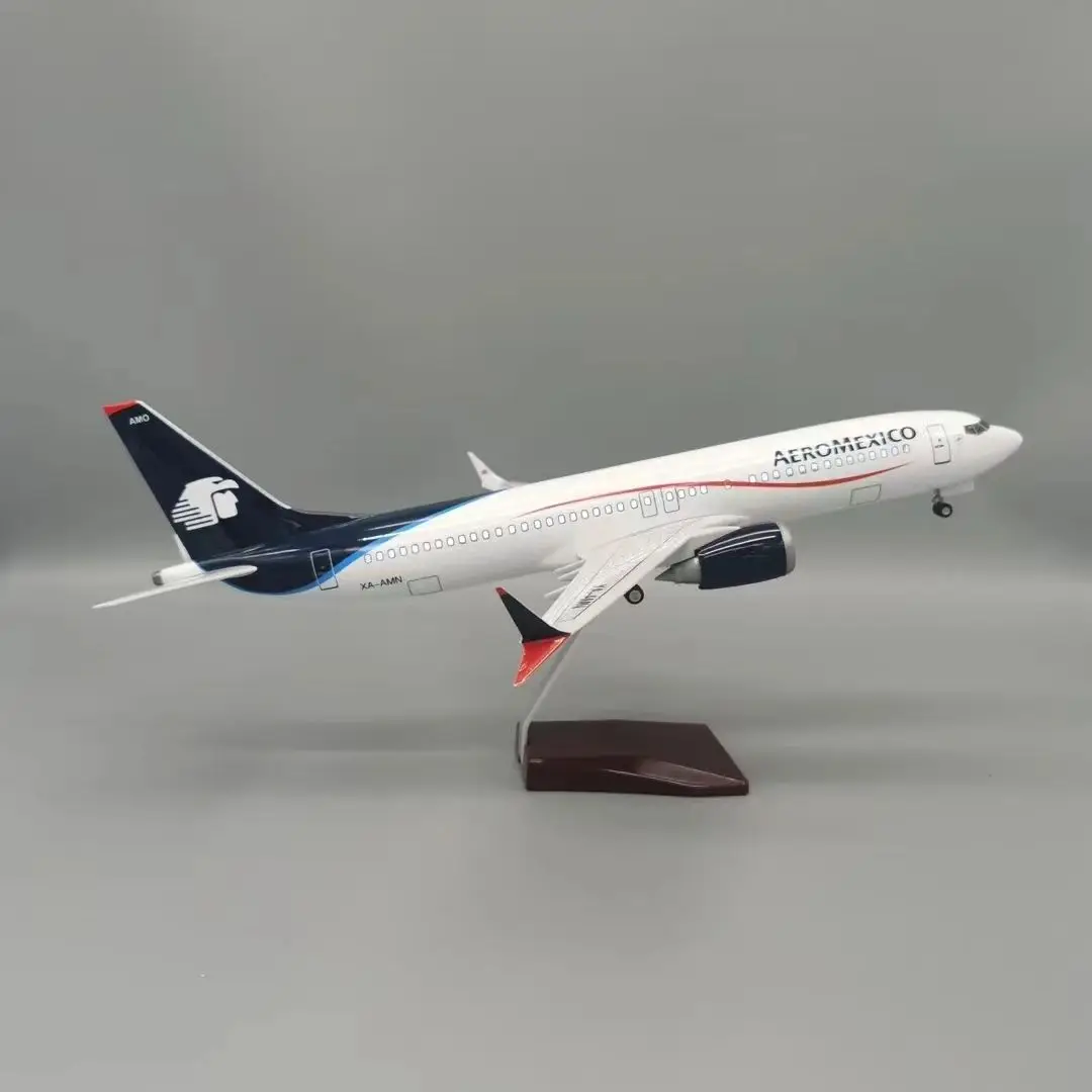 

48CM 1:85 Scale B737 Model AEROMEXICO Mexico Airline With Base Landing Gears Aircraft Resin Plane Model For Collection