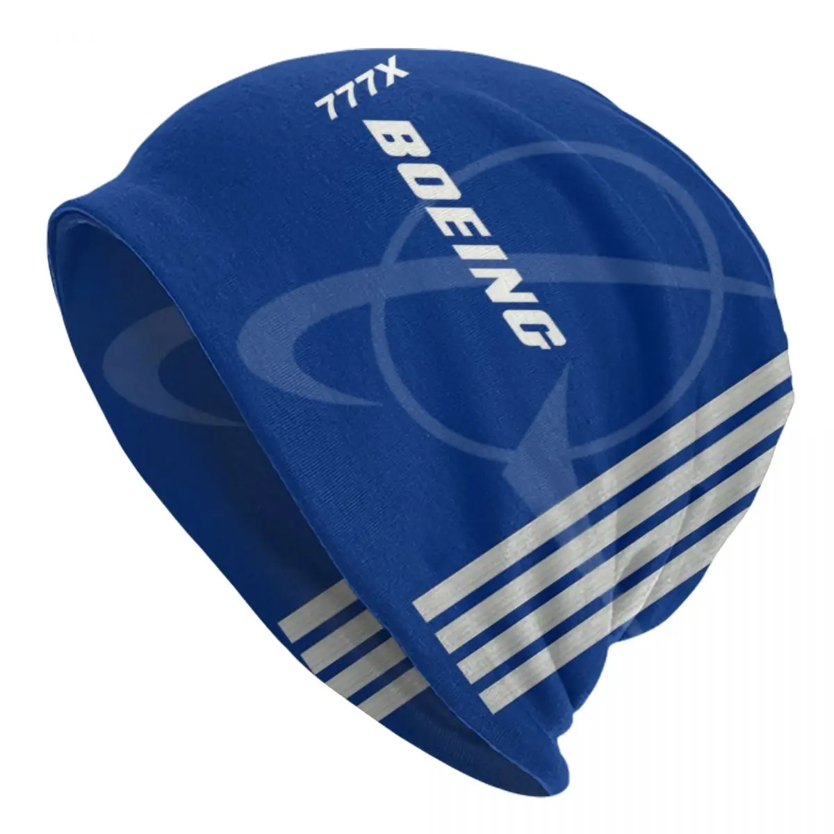 Boeing 777X Captain Stripes Skullies Beanies Caps Unisex Cool Winter Knitting Hat Aviation Aviator Flight Pilot Bonnet Hats