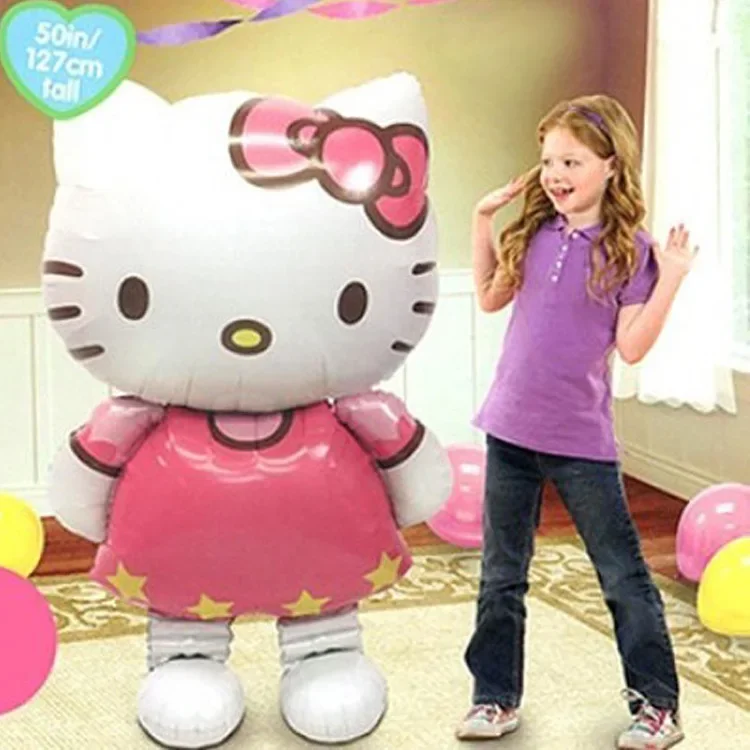 Sanurgente-Ballons Hello Kitty pour enfants, décoration de fête d\'anniversaire, figurine d\'anime Kawaii, fournitures de fête de dessin animé mignon