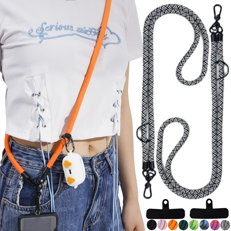 Universal Cross-body Lanyard Anti-lost Phone Case Adjustable Detachable Climbing Neck Strap Cord Rotatable Clasp Safety Rope New